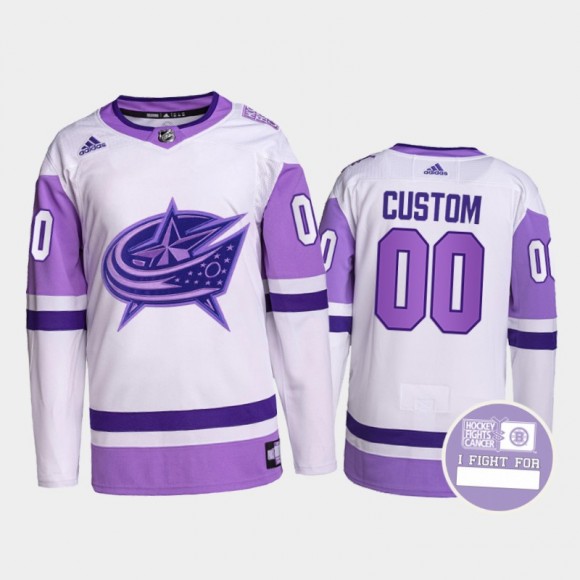 Blue Jackets Hockey Fights Cancer Custom Jersey Authentic Pro