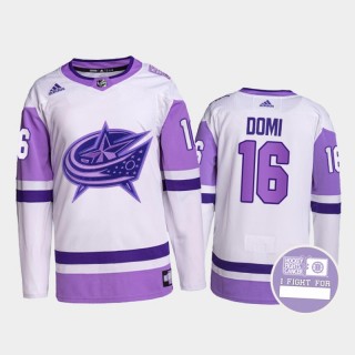 Blue Jackets Hockey Fights Cancer Max Domi Jersey Authentic Pro