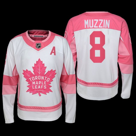Jake Muzzin Toronto Maple Leafs Hockey Fights Cancer Jersey White Pink #8