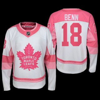Jordie Benn Toronto Maple Leafs Hockey Fights Cancer Jersey White Pink #18