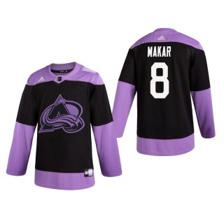 Cale Makar #8 Colorado Avalanche 2019 Hockey Fights Cancer Black Practice Jersey
