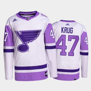 Torey Krug #47 St. Louis Blues HockeyFightsCancer White Primegreen Authentic Jersey