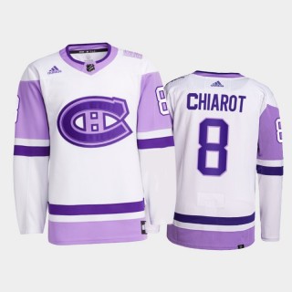 Ben Chiarot #8 Montreal Canadiens 2021 HockeyFightsCancer White Primegreen Jersey