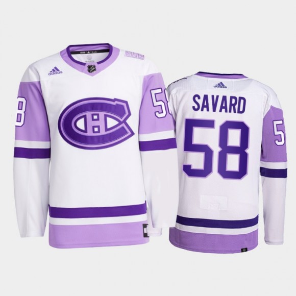 David Savard #58 Montreal Canadiens 2021 Hockey Fights Cancer White Primegreen Jersey