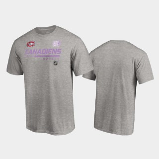 Men's Montreal Canadiens 2020 Hockey Fights Cancer Heather Gray T-Shirt