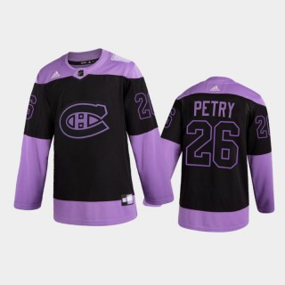 Men Montreal Canadiens Jeff Petry #26 2021 Hockey Fights Cancer Night Purple Jersey