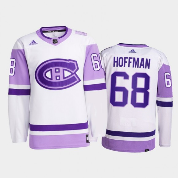 Mike Hoffman #68 Montreal Canadiens 2021 Hockey Fights Cancer White Primegreen Jersey