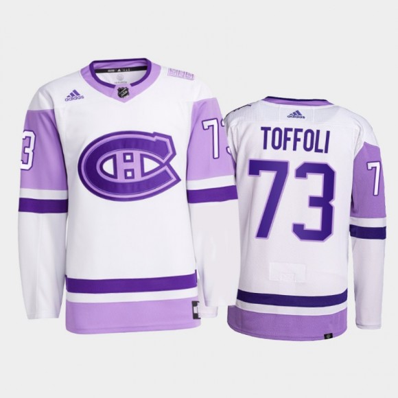 Tyler Toffoli #73 Montreal Canadiens 2021 Hockey Fights Cancer White Primegreen Jersey