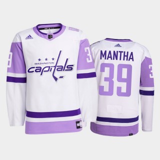 Anthony Mantha #39 Washington Capitals 2021 Hockey Fights Cancer White Primegreen Jersey