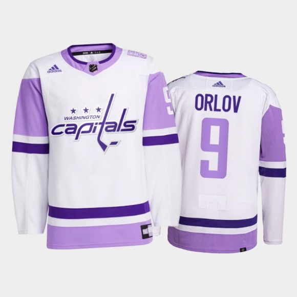Dmitry Orlov #9 Washington Capitals 2021 Hockey Fights Cancer White Primegreen Jersey