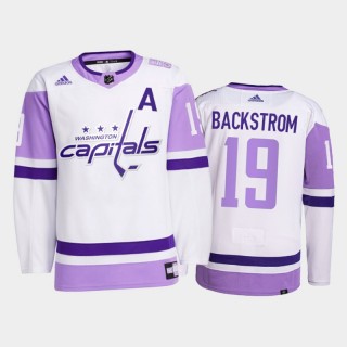 Nicklas Backstrom 2021 HockeyFightsCancer Jersey Washington Capitals White Primegreen