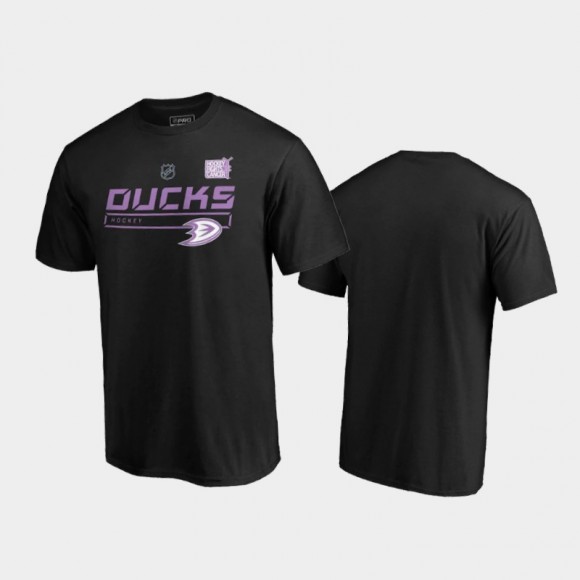 Men's Anaheim Ducks 2020 Hockey Fights Cancer Prime Black T-Shirt