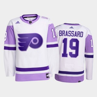 Derick Brassard #19 Philadelphia Flyers 2021 Hockey Fights Cancer White Primegreen Jersey