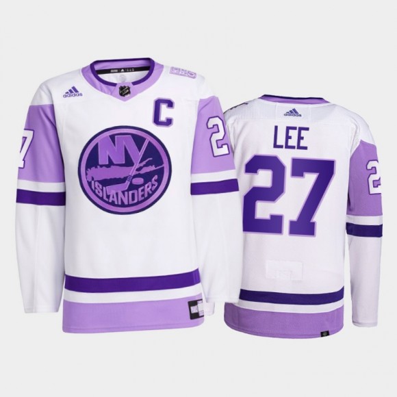 Anders Lee 2021 HockeyFightsCancer Islanders White Primegreen Jersey