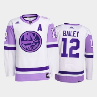 Josh Bailey 2021 HockeyFightsCancer Islanders White Primegreen Jersey
