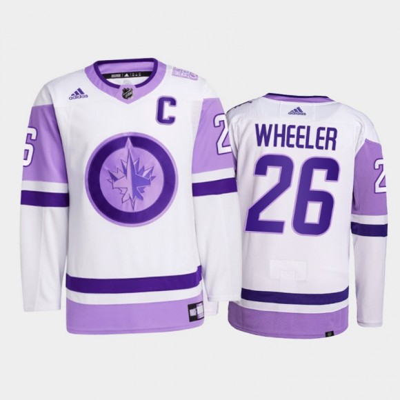 Blake Wheeler #26 Winnipeg Jets 2021 Hockey Fights Cancer White Primegreen Jersey