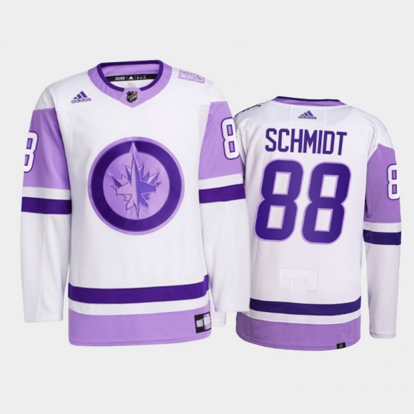 Nate Schmidt #88 Winnipeg Jets 2021 Hockey Fights Cancer White Primegreen Jersey