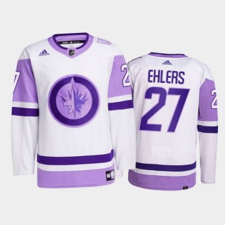 Nikolaj Ehlers #27 Winnipeg Jets 2021 Hockey Fights Cancer White Primegreen Jersey