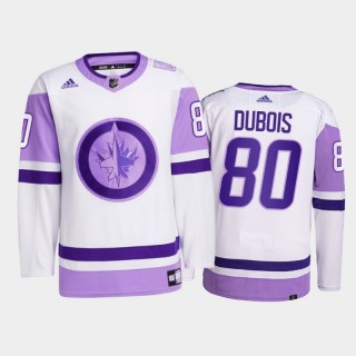 Pierre-Luc Dubois #80 Winnipeg Jets 2021 Hockey Fights Cancer White Primegreen Jersey