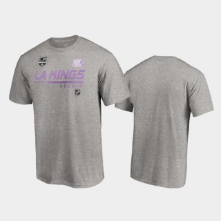 Men's Los Angeles Kings 2020 Hockey Fights Cancer Heather Gray T-Shirt
