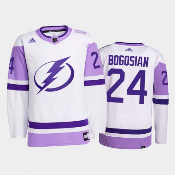 Zach Bogosian 2021 HockeyFightsCancer Lightning White Primegreen Jersey