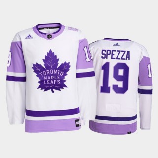 Jason Spezza #19 Toronto Maple Leafs 2021 Hockey Fights Cancer White Primegreen Jersey