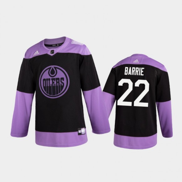 Men's Tyson Barrie #22 Edmonton Oilers 2020 Hockey Fights Cancer Black Practice Jersey