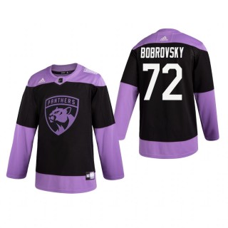 Sergei Bobrovsky #72 Florida Panthers 2019 Hockey Fights Cancer Black Practice Jersey