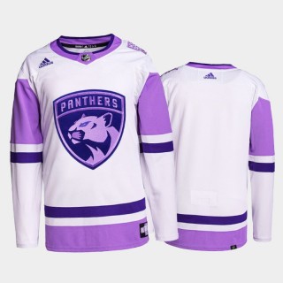 Florida Panthers HockeyFightsCancer White Purple Primegreen Authentic Jersey