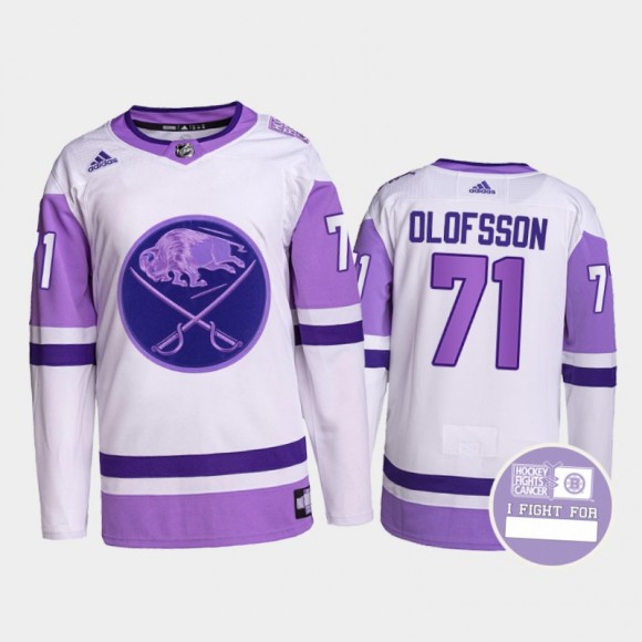 Victor Olofsson Hockey Fights Cancer Sabres White Purple Primegreen Jersey