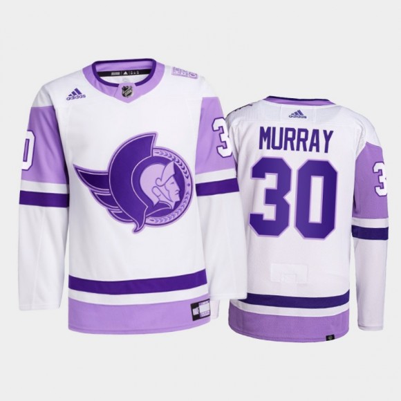 Matt Murray #30 Ottawa Senators 2021 Hockey Fights Cancer White Primegreen Jersey