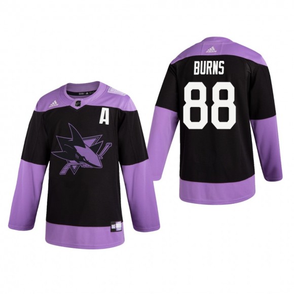 Brent Burns #88 San Jose Sharks 2019 Hockey Fights Cancer Black Practice Jersey