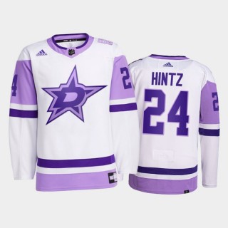 Dallas Stars 2021 Hockey Fights Cancer Roope Hintz White #24 Primegreen Jersey